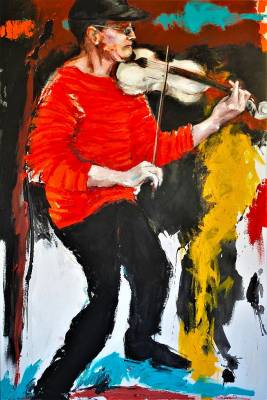 "Jazz Solo" - Acrylic on Canvas - Painting by Sue Schaare, a painter from Hawke's Bay, New Zealand.